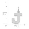 14K White Gold Small Block Initial J Charm