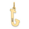 14k Yellow Gold Medium Script Initial J Charm