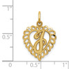 14k Yellow Gold Initial J Charm C568J