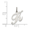 Sterling Silver Rhodium-plated Small Fancy Script Initial K Charm