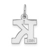 14K White Gold Small Block Initial K Charm