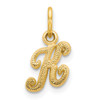 14k Yellow Gold Casted Initial K Charm