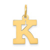 14k Yellow Gold Small Block Initial K Charm