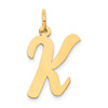 14k Yellow Gold Large Script Initial K Charm