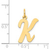 14k Yellow Gold Large Script Initial K Charm