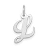 14K White Gold Small Fancy Script Initial L Charm