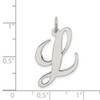 Sterling Silver Rhodium-plated Large Fancy Script Initial L Charm