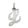 Sterling Silver Rhodium-plated Small Fancy Script Initial L Charm