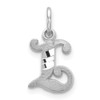 14K White Gold Diamond-cut Initial L Charm