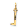 14k Yellow Gold Small Slanted Block Initial L Charm