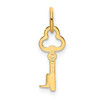 14k Yellow Gold Letter L Key Charm