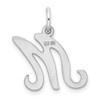 Sterling Silver Rhodium-plated Stamped Initial M Charm