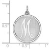 Sterling Silver Rhodium-plated Brocade-Like Initial M Charm QC4162M