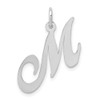 14K White Gold Medium Fancy Script Initial M Charm