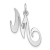 14K White Gold Medium Fancy Script Initial M Charm