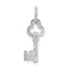 14k White Gold Letter M Key Charm