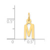 14k Yellow Gold Small Slanted Block Initial M Charm