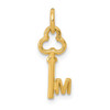 14k Yellow Gold Letter M Key Charm