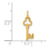 14k Yellow Gold Letter M Key Charm