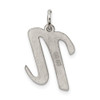 Sterling Silver Rhodium-plated Large Script Initial N Charm