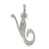 Sterling Silver Rhodium-plated Small Fancy Script Initial N Charm