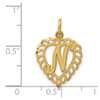 14k Yellow Gold Initial N Charm C568N