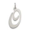 Sterling Silver Rhodium-plated Large Fancy Script Initial O Charm