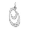 Sterling Silver Rhodium-plated Large Fancy Script Initial O Charm