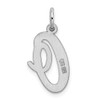 Sterling Silver Rhodium-plated Large Script Initial O Charm