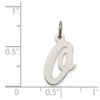 Sterling Silver Rhodium-plated Large Script Initial O Charm