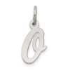 Sterling Silver Rhodium-plated Small Script Initial O Charm