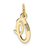 14k Yellow Gold Small Script Initial O Charm