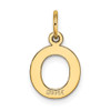 14k Yellow Gold Small Block Initial O Charm