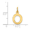 14k Yellow Gold Small Block Initial O Charm