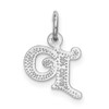 14K White Gold Diamond-cut Initial P Charm