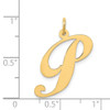 14k Yellow Gold Large Fancy Script Initial P Charm