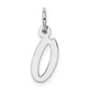 Sterling Silver Rhodium-plated Small Initial Q Charm
