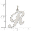 Sterling Silver Rhodium-plated Large Fancy Script Initial R Charm