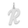 14K White Gold Medium Script Initial R Charm