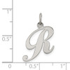 Sterling Silver Rhodium-plated Medium Fancy Script Initial R Charm