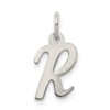 Sterling Silver Rhodium-plated Small Script Initial R Charm