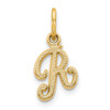 14k Yellow Gold Casted Initial R Charm