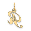 14k Yellow Gold Small Fancy Script Initial R Charm