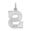 Sterling Silver Rhodium-plated Medium Block Initial S Charm QC5095S