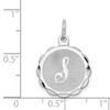 Sterling Silver Rhodium-plated Brocade-Like Initial S Charm QC4161S