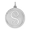 Sterling Silver Rhodium-plated Brocade-Like Initial S Charm QC4162S