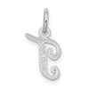 14k White Gold Casted Initial T Charm