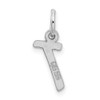 Sterling Silver Rhodium-plated Small Initial T Charm