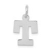 14K White Gold Small Block Initial T Charm