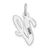 14K White Gold Medium Script Initial V Charm